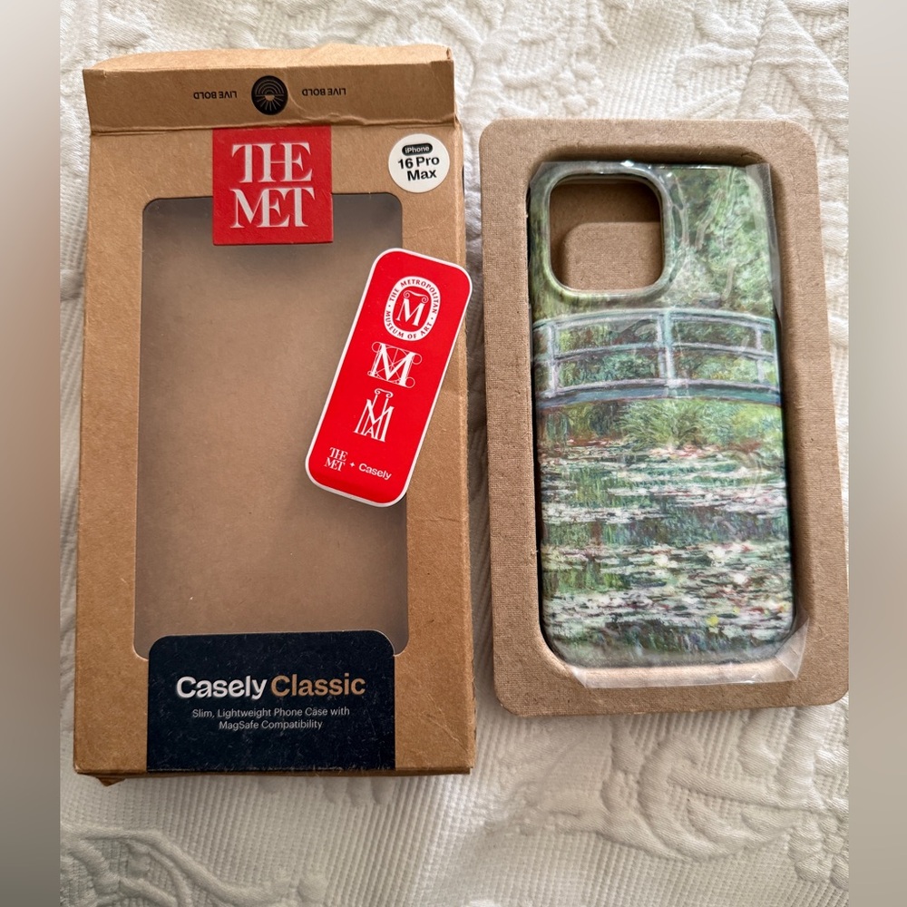 The Met x Casely Classic iPhone 16 Pro Max Case - Money Waterlily Bridge Art - Picture 3 of 4